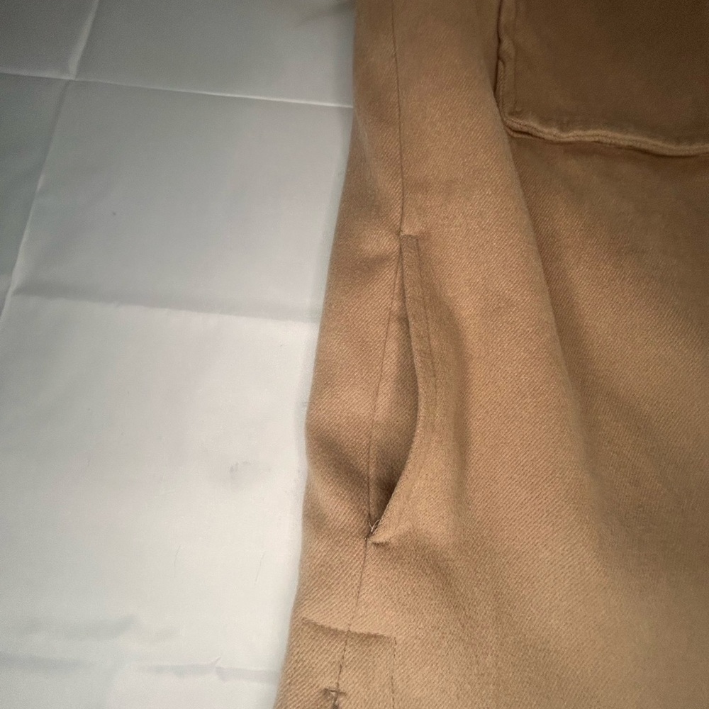 Abercrombie & Fitch Oversized Shacket Beige Button Front Jacket Women’s Cozy S - Picture 8 of 11